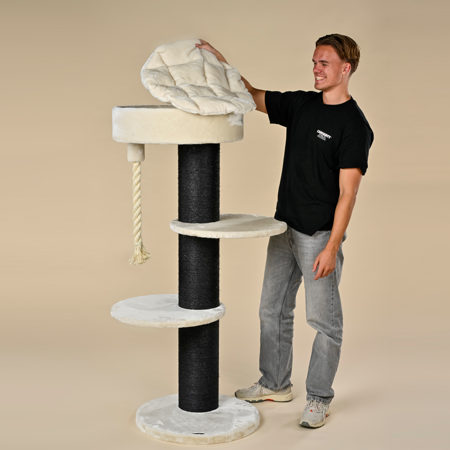 Cat Tree Maine Coon Sleeper Blackline (Cream)