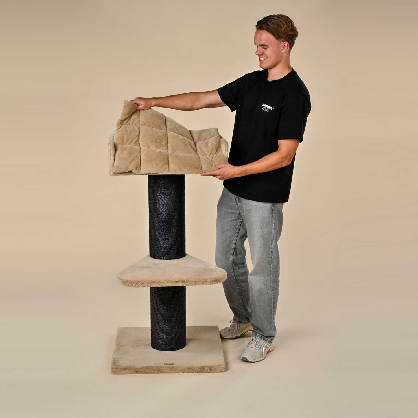 Cat Tree Maine Coon Lounge Blackline (Cappuccino Teddy)