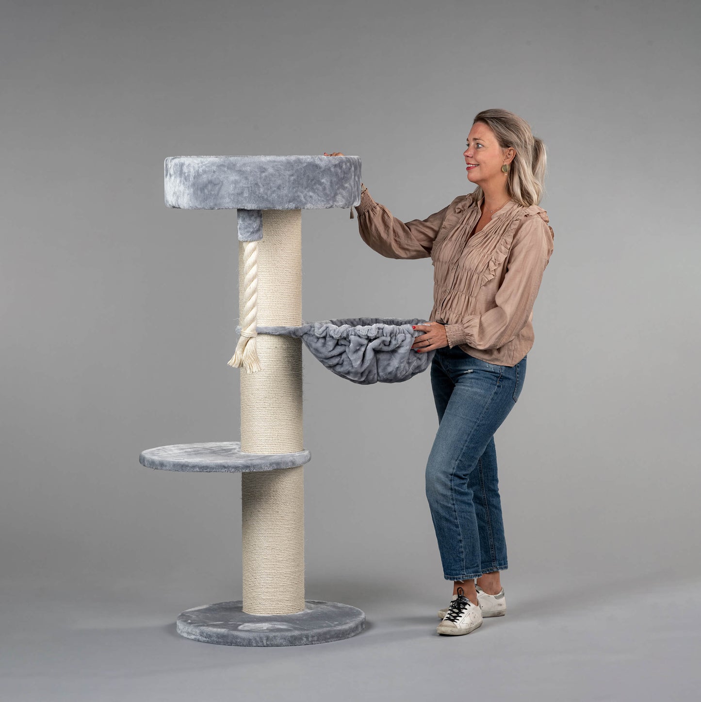 Cat Tree Maine Coon Sleeper de Luxe (Light Grey)