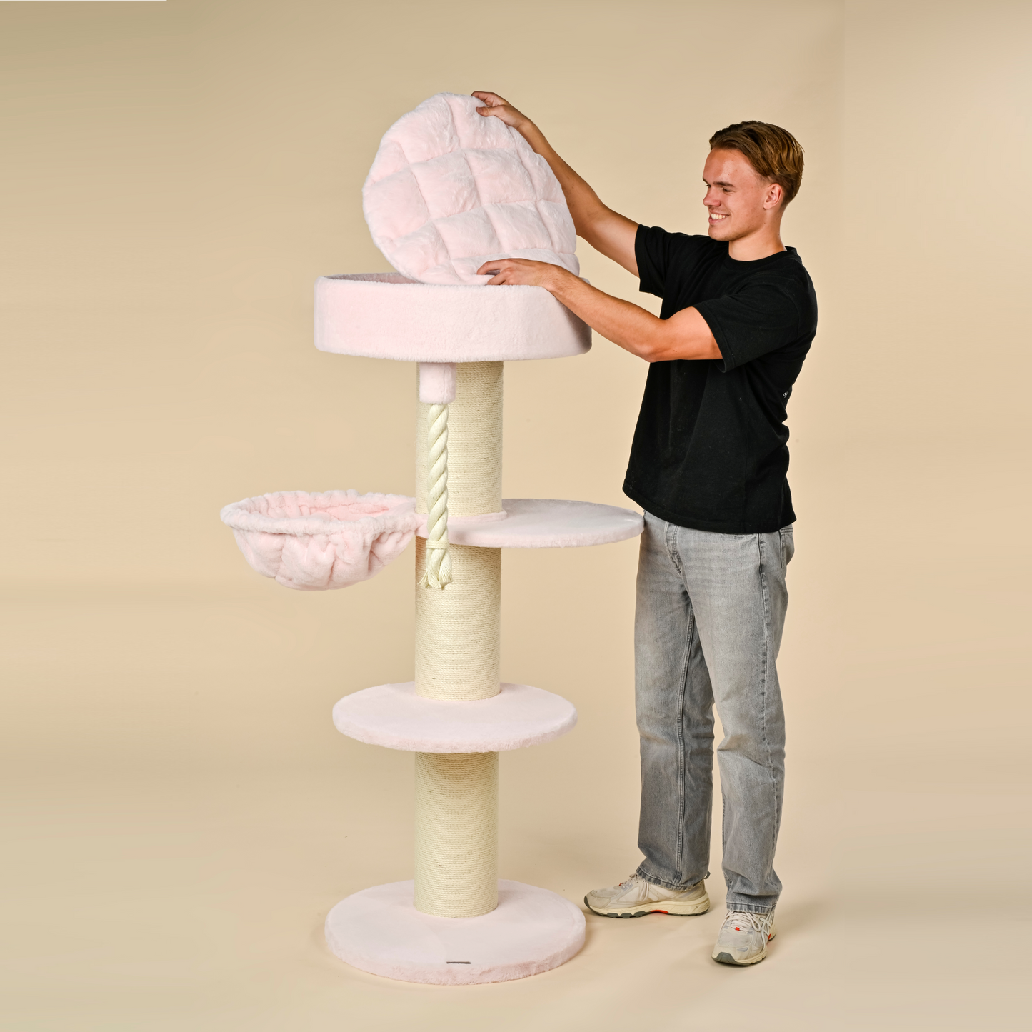 Cat Tree Maine Coon Sleeper Plus (Pink Teddy)