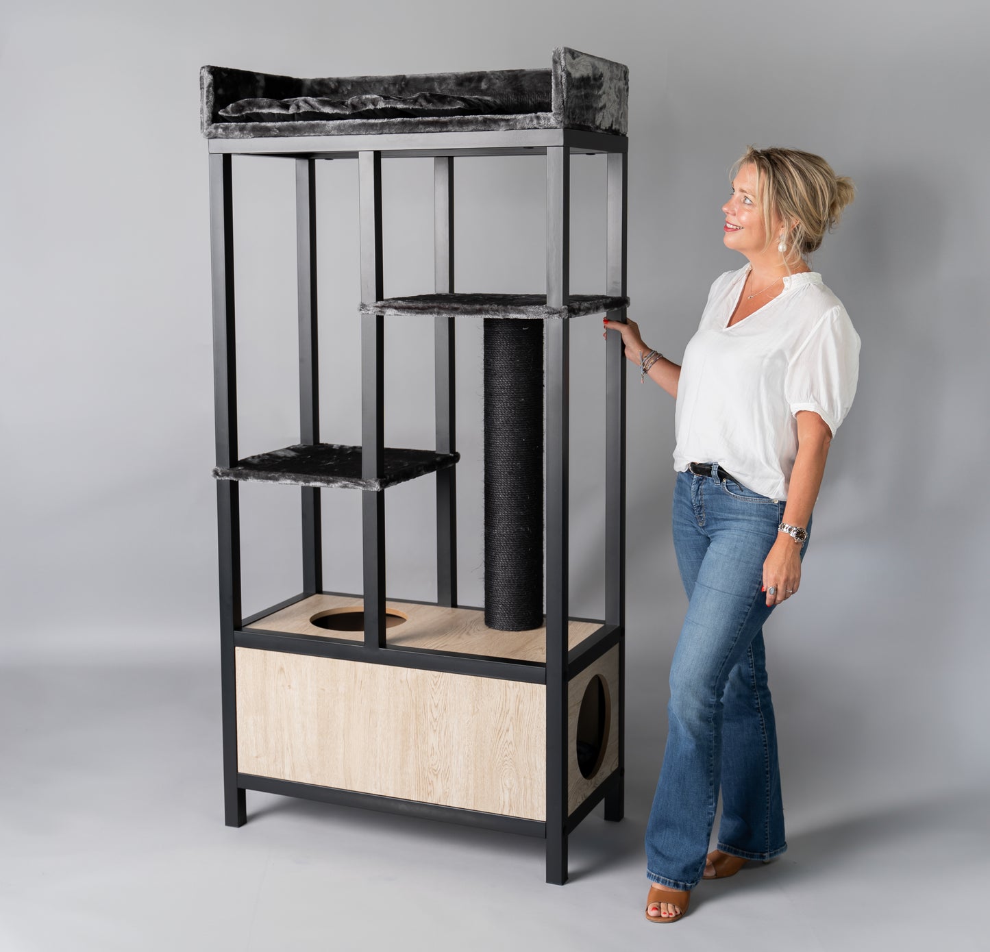 Design Cat Furniture Maine Coon Feline Elite 190 Blackline (Dark Grey)