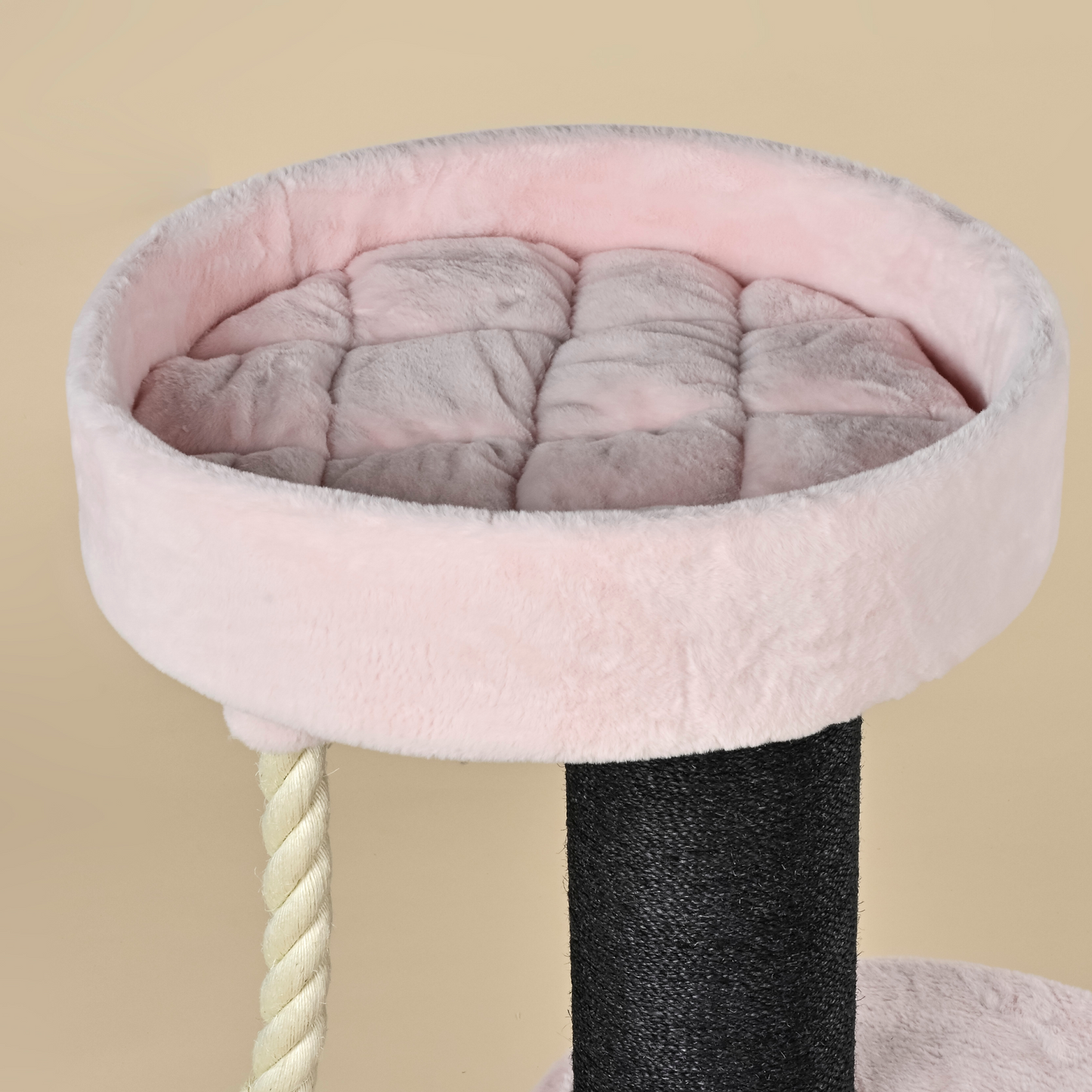 Cat Tree Maine Coon Lounge Sleeper Blackline (Pink Teddy)
