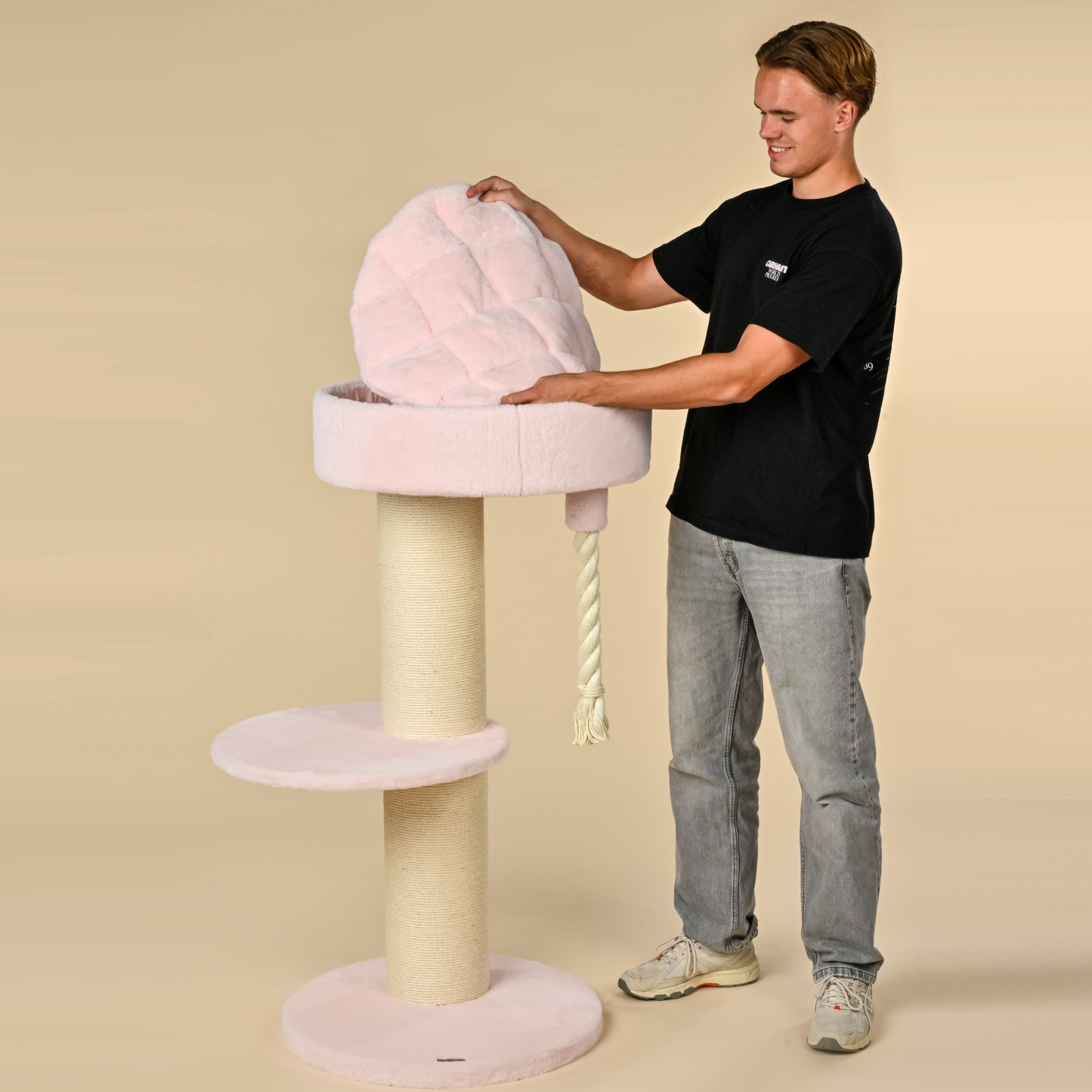 Cat Tree Maine Coon Lounge Sleeper (Pink Teddy)