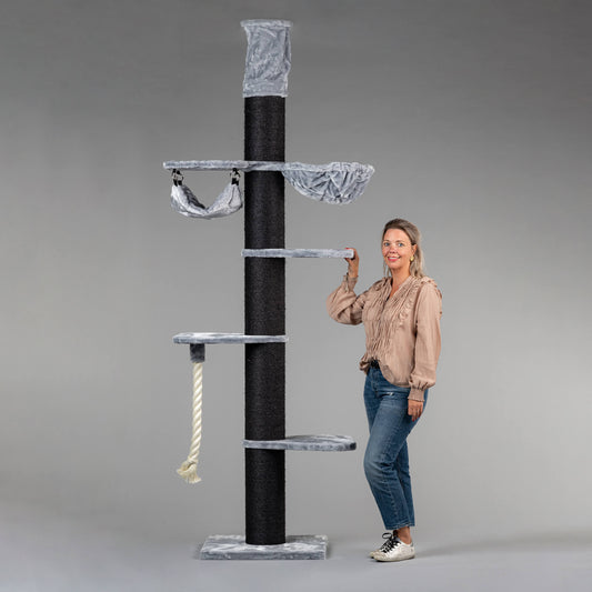 Krabpaal Maine Coon Tower Blackline Crown (Lichtgrijs)
