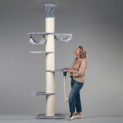 Krabpaal Maine Coon Tower Crown (Lichtgrijs)