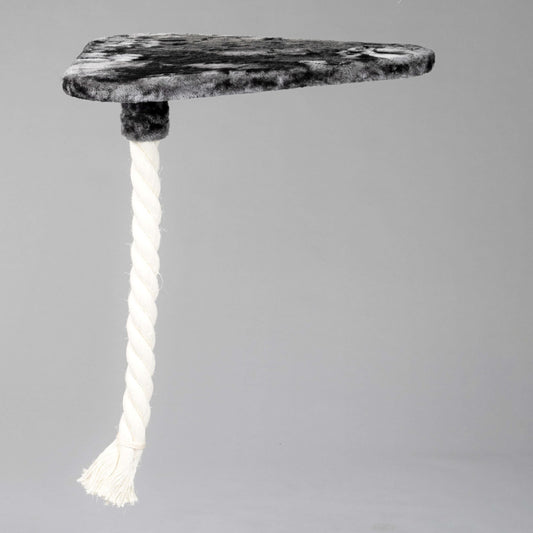 Grote, donkergrijze kleurige Ligplaats Step met Speeltouw Driehoekig (voor 12, 15 of 20 cm palen)
