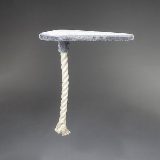 Grote, lichtgrijs gekleurde Ligplaats Step met Speeltouw Driehoekig (voor 12, 15 of 20 cm palen)