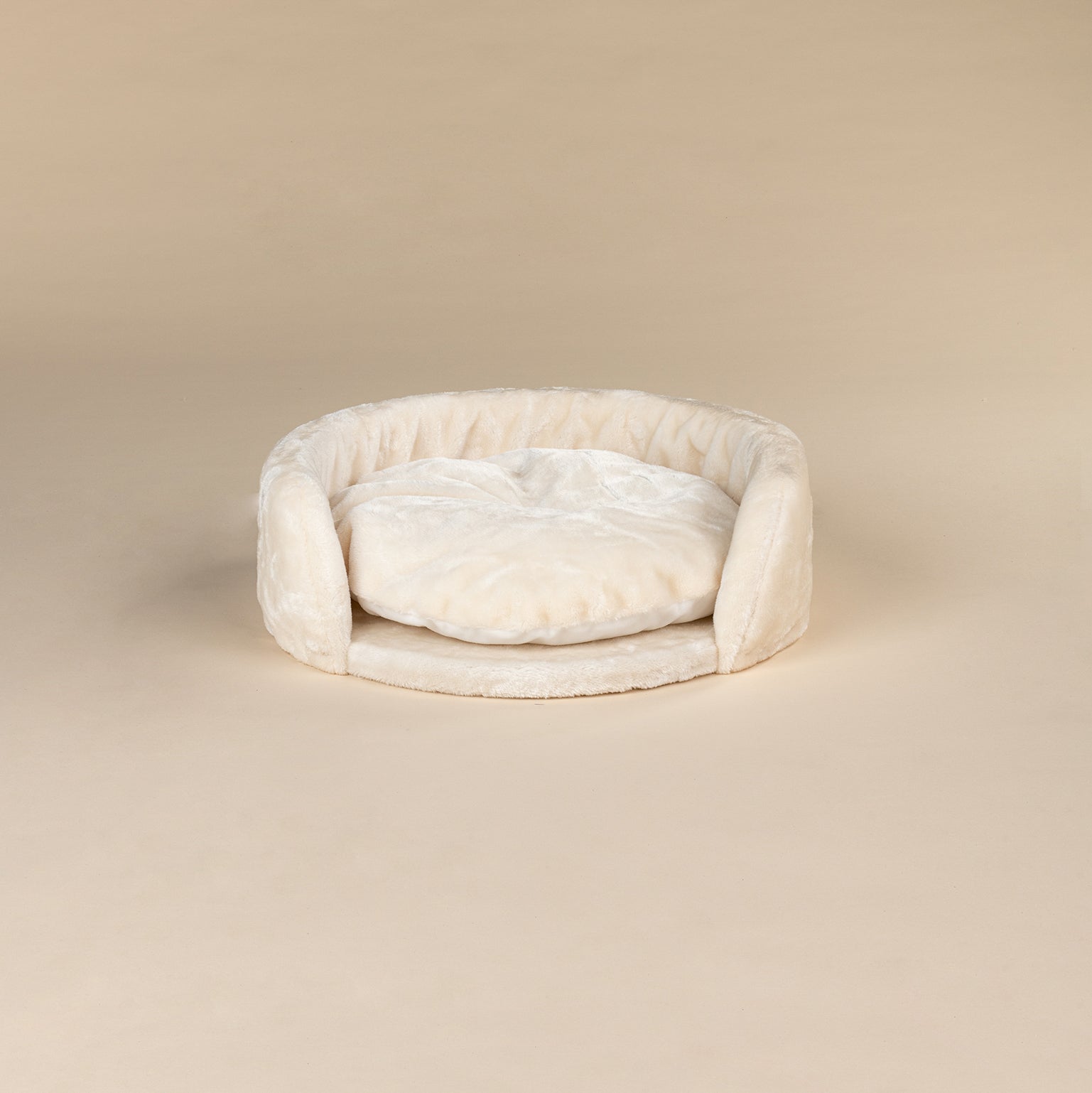 Crèmekleurige, 50 cm Diameter Ronde Zetel (Incl. Kussen)