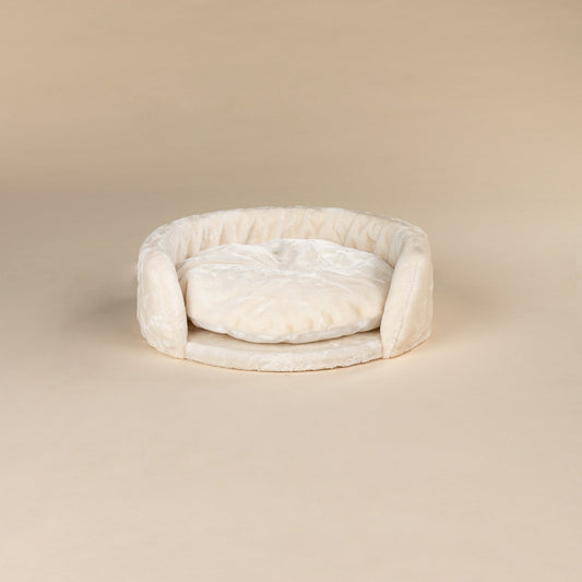 Crèmekleurige, 50 cm Diameter Ronde Zetel (Incl. Kussen)