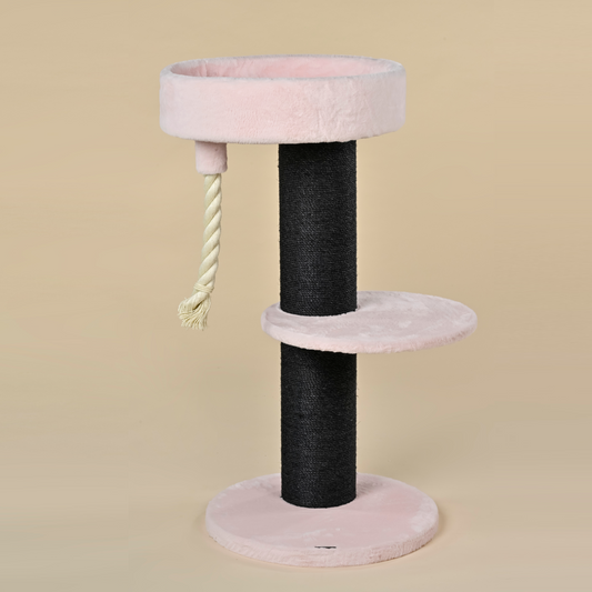 Cat Tree Maine Coon Lounge Sleeper Blackline (Pink Teddy)