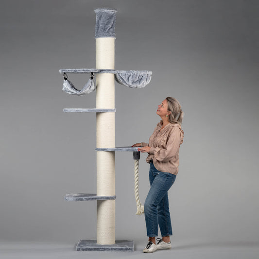 Krabpaal Maine Coon Tower Crown (Lichtgrijs)